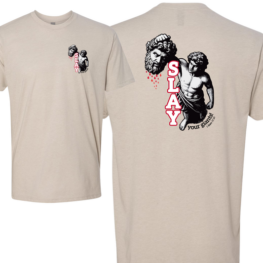 Slay Your Giants! Short sleeve t-shirt. 1 Samuel 17:51